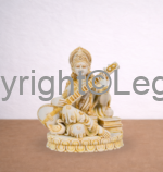 Saraswati Seated with Vena - Yellow Finish
