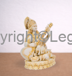Saraswati Seated with Vena - Yellow Finish - Image 3
