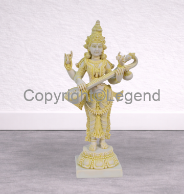 DSC_1786 Standing Saraswati- Yellow Finish - Image 1