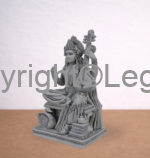Saraswati - Seated  Playing Sitar – Grey Finish - Image 2