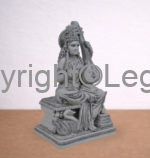 Saraswati - Seated  Playing Sitar – Grey Finish - Image 3