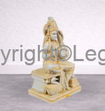 Saraswati - Seated  Playing Sitar – Yellow Finish - Image 2