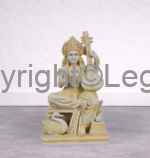 Saraswati - Seated  Playing Sitar – Yellow Finish - Image 3