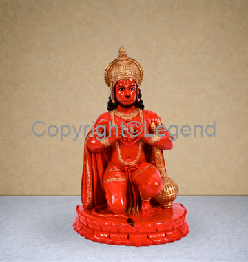 DSC_1804 Sitting Hunumanji as Bhakta Hanuman Red Finish - Image 1