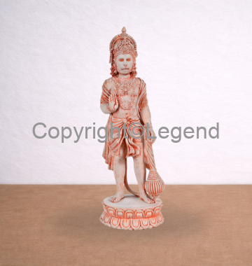 Standing Hunumanji On Lotus With Gada