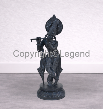 Lord Krishna Playing Flute Black Finish