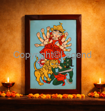 DSC_2228 Durga Ma killing Demon Framed - Image 1