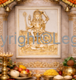 Kali Ma Standing On Shiva- Plaque YELLOW Finish - Image 2