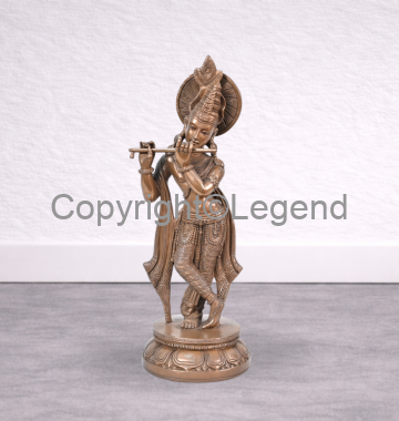 Lord Krishna Playing Flute Brass Alloy