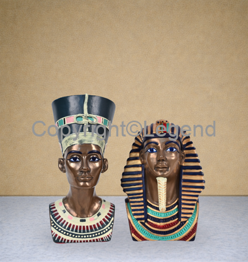 Tutankhamen & Nefertiti- Brass Alloy
