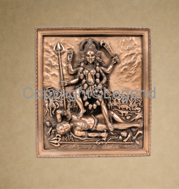 DSC_2387 Kali Ma Standing On Shiva- Brass Alloy Plaque - Image 1