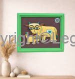 Cow and Calf- (Jamini Roy) Painting - Image 2