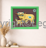 Cow and Calf- (Jamini Roy) Painting