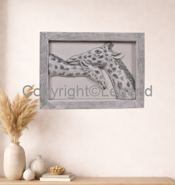 Giraffe with Calf Framed