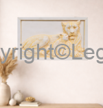 Lioness with cub- Framed