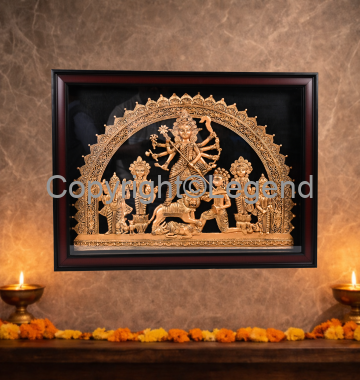 DSC_2427 Durga Ma (Framed) - Dokra style made of Marble Dust - Image 1