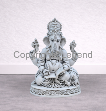 DSC_1646 Ganesh Writing Mahabharat Grey Finish - Image 1