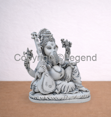 DSC_1650 Ganesh Playing Sitar- grey finish - Image 1