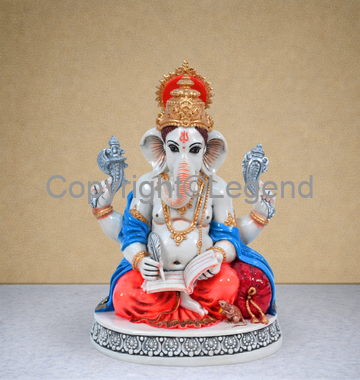 Ganesh Writing Mahabharat - Painted