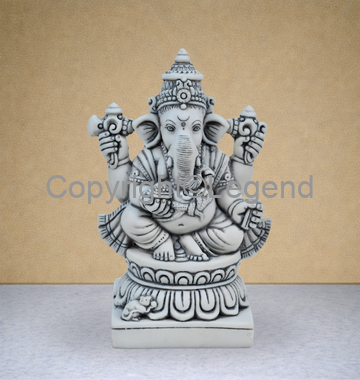 Ganesh Seated- Grey finish (Small)