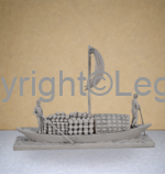 Boatmen Plying Goods on Boat - Grey Finish