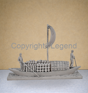 DSC_1974 Boatmen Plying Goods on Boat - Grey Finish - Image 1