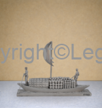 Boatmen Plying Goods on Boat - Grey Finish - Image 4