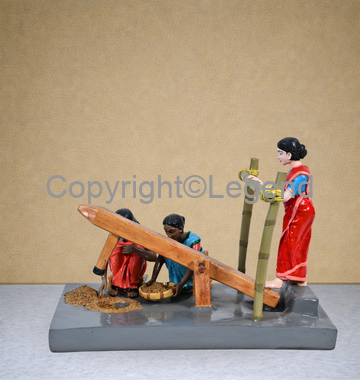 Women Pounding Rice with Dhenki