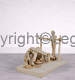 Women Pounding Rice with Dhenki - Yellow Hi-lite - Image 2