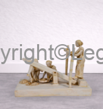 Women Pounding Rice with Dhenki - Yellow Hi-lite