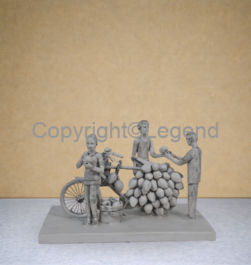 Green Coconut Seller- Grey Finish
