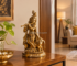 Brass Krishna idol for home décor with traditional furnishings (blog 2)